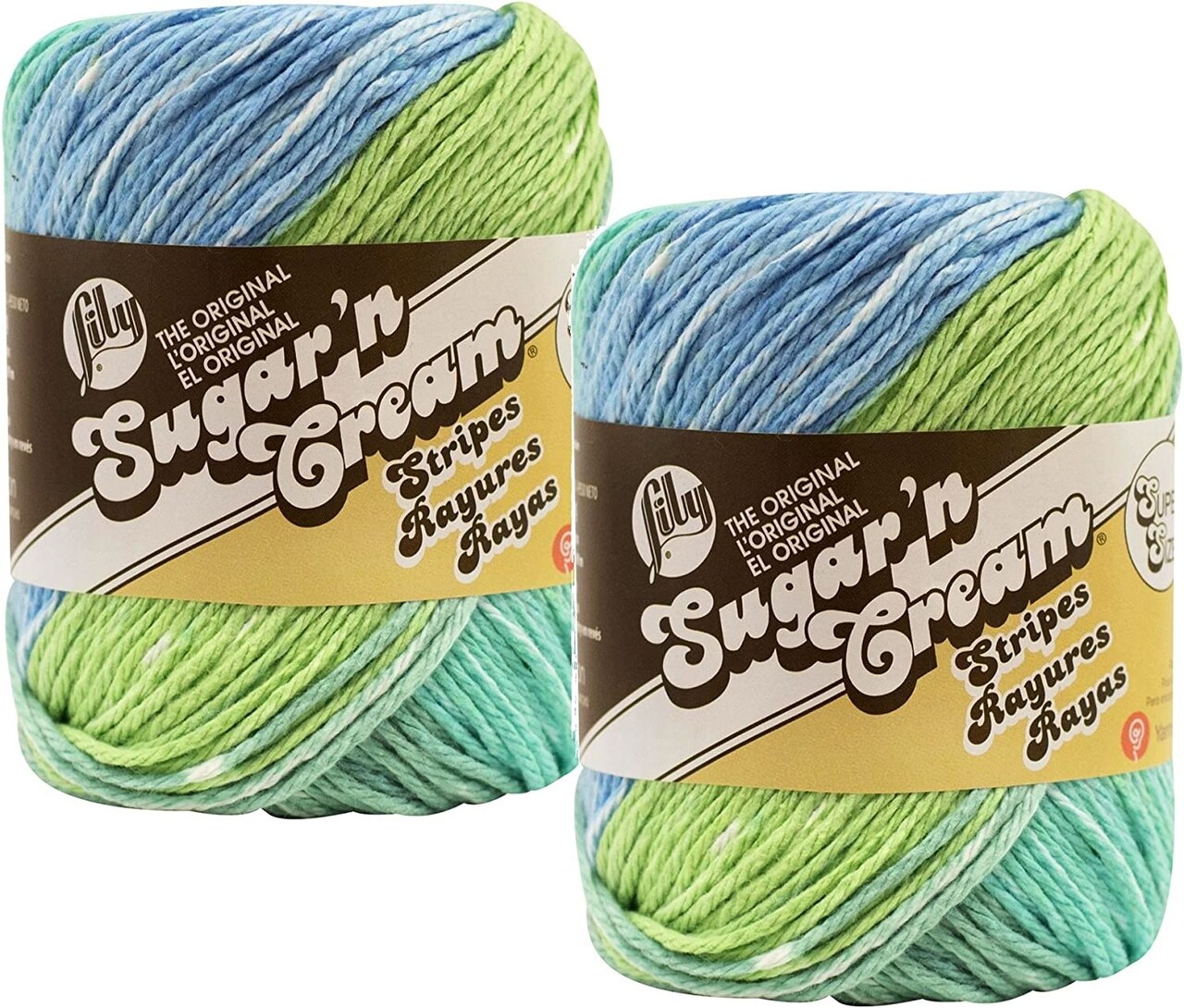 (Pack of 3) Lily Sugar'n Cream Yarn - Stripes Super Size-Country Stripes